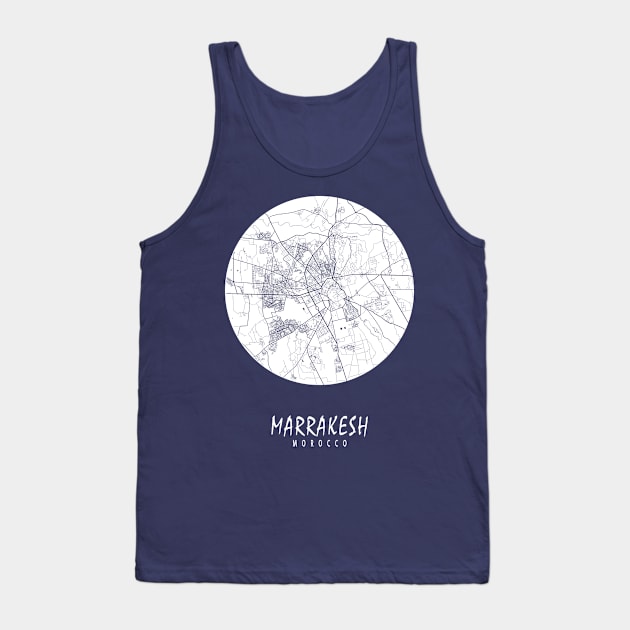 Marrakesh, Morocco City Map - Full Moon Tank Top by deMAP Studio